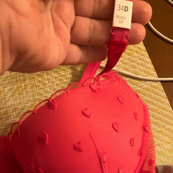 🔥VS Pink Wink push up lace balconette bra sz 34D NWT - Picture 9 of 13
